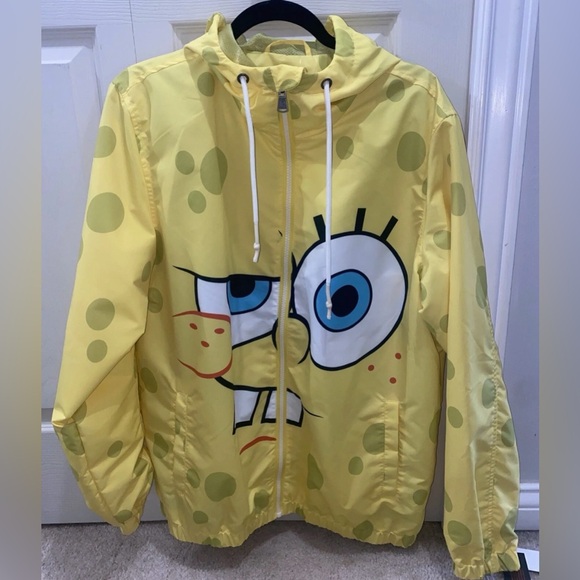 Members Only Other - Spongebob Jacket Mens Womens Medium Members Only Nickelodeon Yellow Zip Hoodie